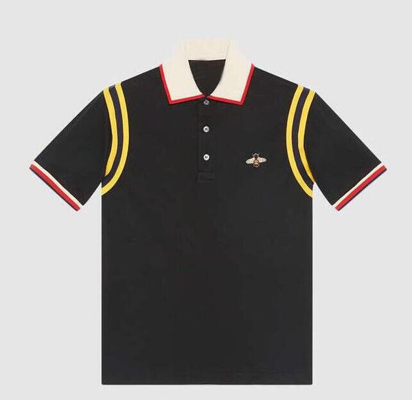 

летние мужские дизайнерские рубашки поло новых людей футболки вышивки bee luxury polo марка basic top streetwear мода тройников размер m-3xl, White;black