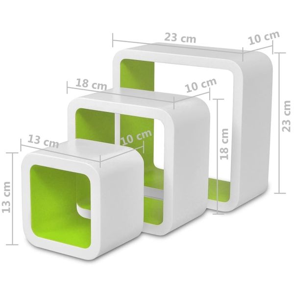 

wall cube полки 6 шт белый и зеленый мебель для гостиной