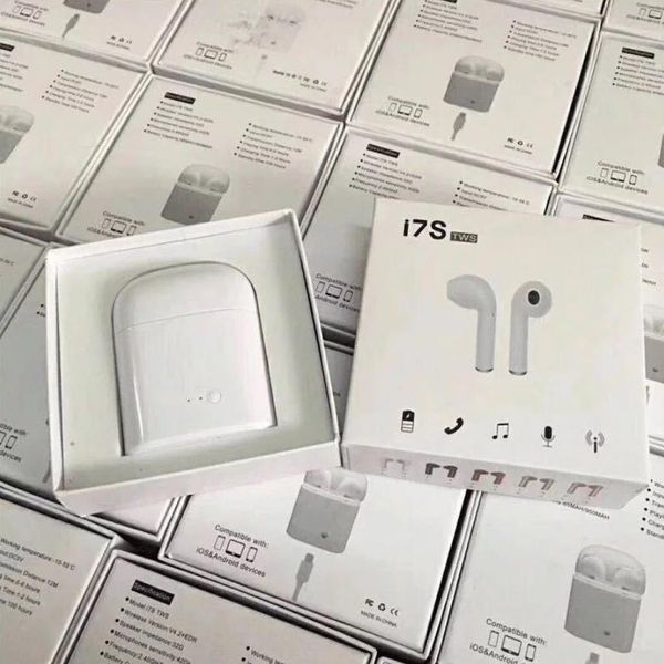 

latest i7 i7s tws bluetooth earphone wireless twins earbuds with charger box v5.0 stereo for iphone all phone