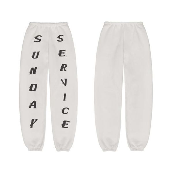 

new kanye west sunday service cotton letter printed women men jogging pants hip hop streetwear men sweatpants, Black