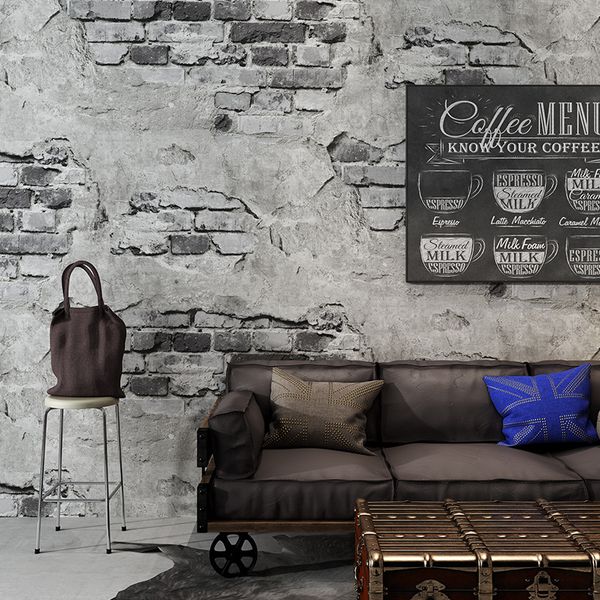 

unique printed brick pattern wallpaper brick vintage gray cement brick wall industrial style loft antique background wall paper