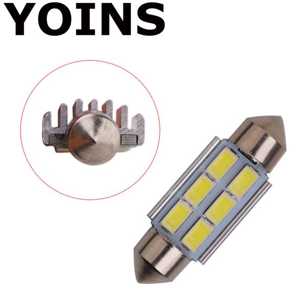 

2x 31mm 36mm 39mm 41mm c5w canbus auto festoon lamp 6 smd 5630 5730 led error car interior dome light 6smd bulbs white