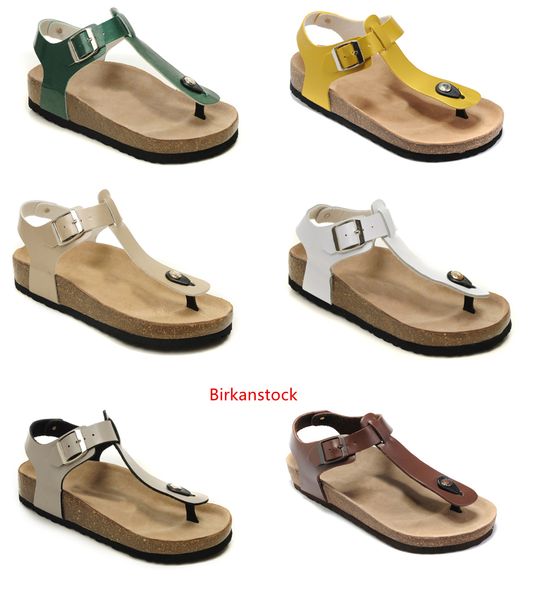 

brand cow leather shoes for men women wholesale flats cork sandals casual summer beach slippers with buckle flip flops