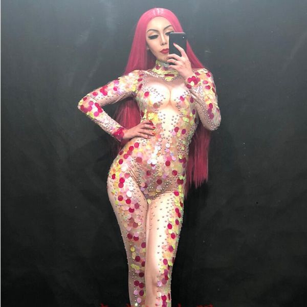 

sparkly rhinestones комбинезон женская мода sexy stretch блесток русалка боди сценический костюм женщины наряд партии леггинсы, Black;white