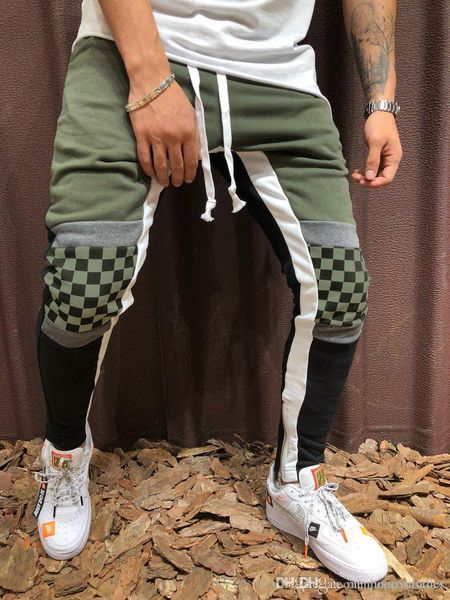 

mens конструктора hiphop стиль штаны мода фитнес-карандаш штаны пледы цвета дизайнер jogger дизайнер мужская одежда, Black