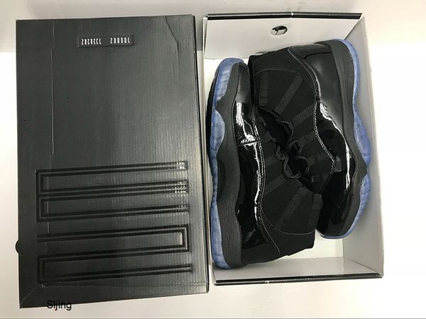 

with box 11 prom night men women basketball shoes cap and gown blackout 11s black gamma blue mens sports trainers shoes sneakers eur36-45