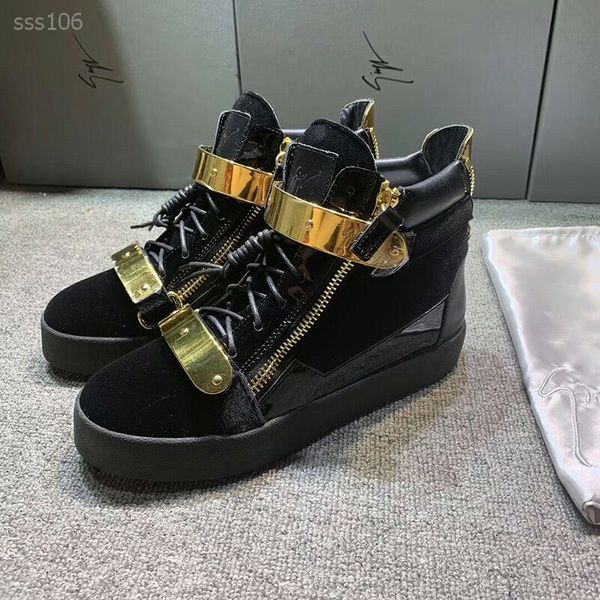 

2019 personality handsome thick bottom high-handsome sneakers winter british style leather lace-up motorcycle shoes factory direct sales, Black