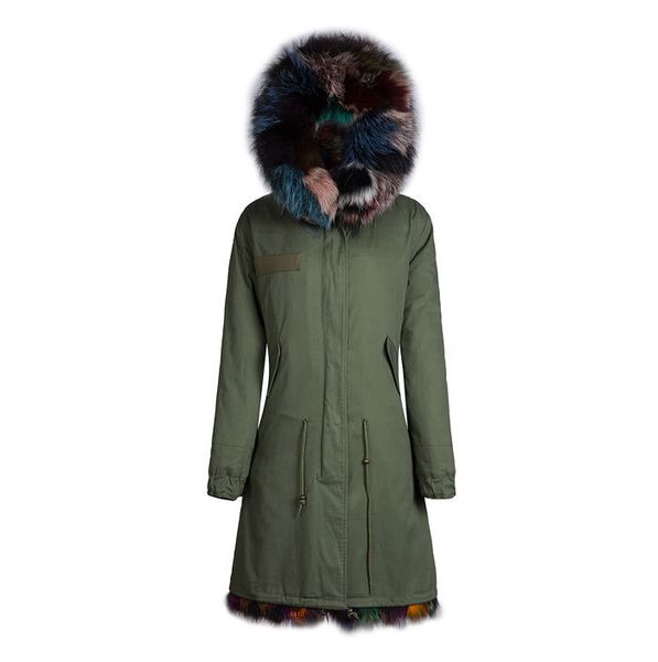 

colorful fur winter parka for male ale mr fox fur parka, Black