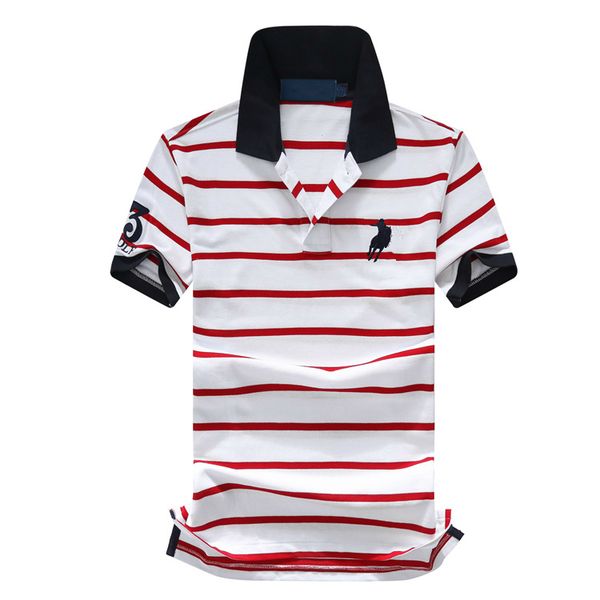 

mens polo shirt men short sleeve striped lapel embroidered breathable polo shirt fashion breathable commute business tees 3 color size s-2xl, White;black