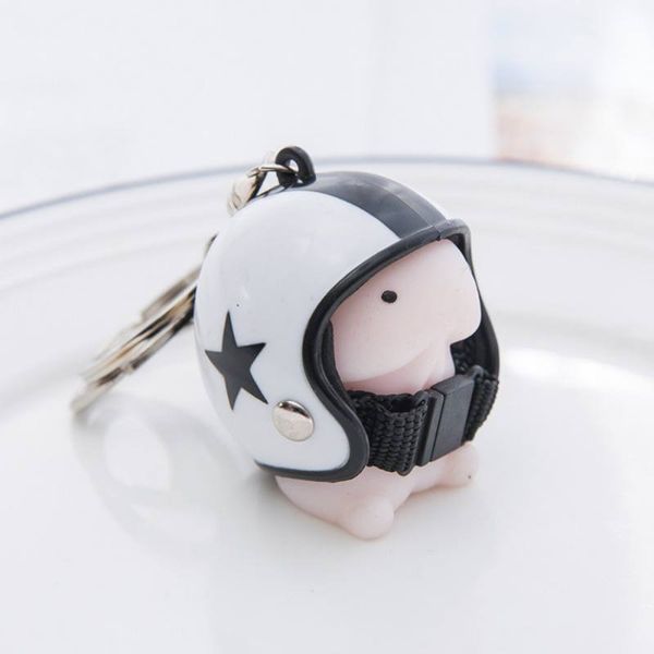 

2019 cute helmet keychain cure decor gift funny toy keyring car decoration new