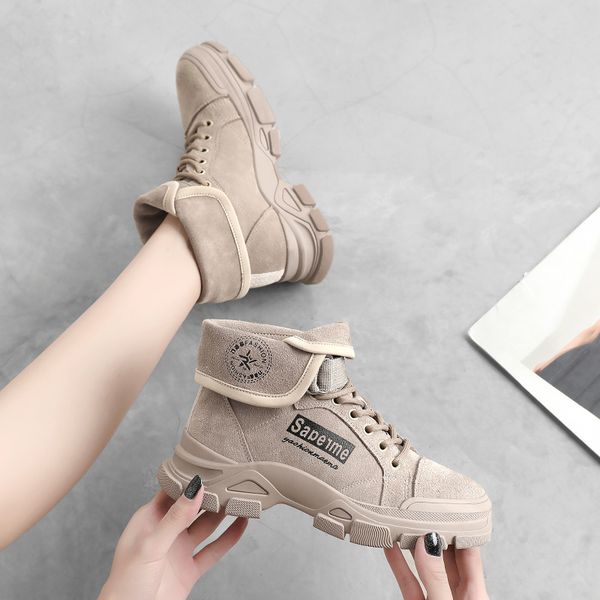 

women's fashion sneakers high desert shoes casual 2019 new arrival, Black