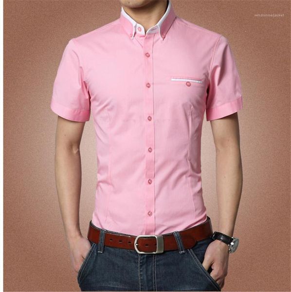 

skinny teenager male clothing mens designer solid color shirt camicie da uomo short shirt chemise homme short sleeve shirts, White;black
