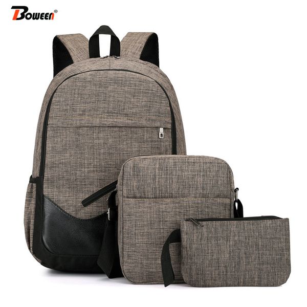 

3 piece set men's backpack oxford bag back women student backpack school bags teenager boys college large back pack bag pack