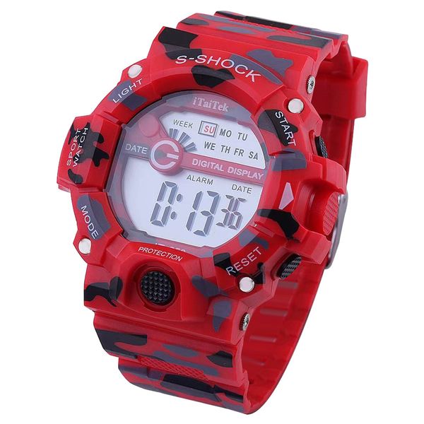 

reloj hombre digital sport men's women's digital watch unique plastic male's wristwatch led week display date electronic watc, Slivery;brown