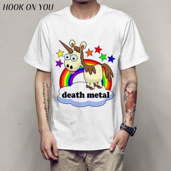 

мода смешная радуга единорог футболка 2019 с коротким рукавом мужчины и женщины любители футболка, White;black