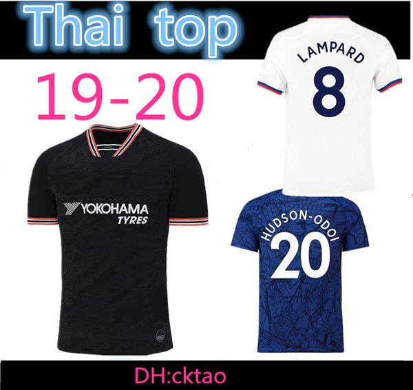 

thai men 2019 2020 kante pulisic hudson odoi jorginho lampard giroud soccer jerseys 19 20 home away third willian football shirts, Black
