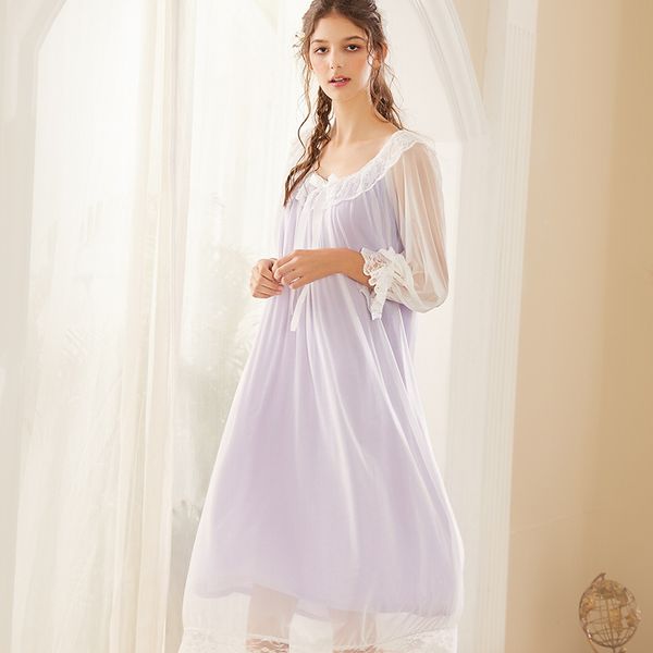 

women's sleepwear roseheart women fashion yellow pruple nightdress lace nightwear sleepshirts long luxury nightgown court gown, Black;red