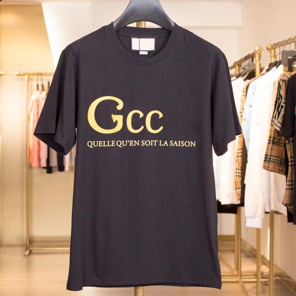 

20ss made in italy tee classic letter logo printed solid t-shirt summer high street high-end short sleeves men women casual tee hfymtx728, White;black