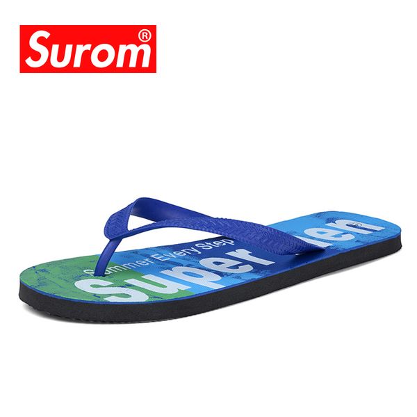 

surom 2019 summer men slippers outdoor pantuflas breathable comfortable beach shoes fashion flip flops men chanclas hombre, Black