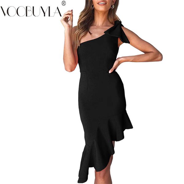 

voobuyla женские летние праздничные платья sexy one shoulder ladies beach party dresses 2019 новая мода нерегулярные твердые платья feminino, Black;gray