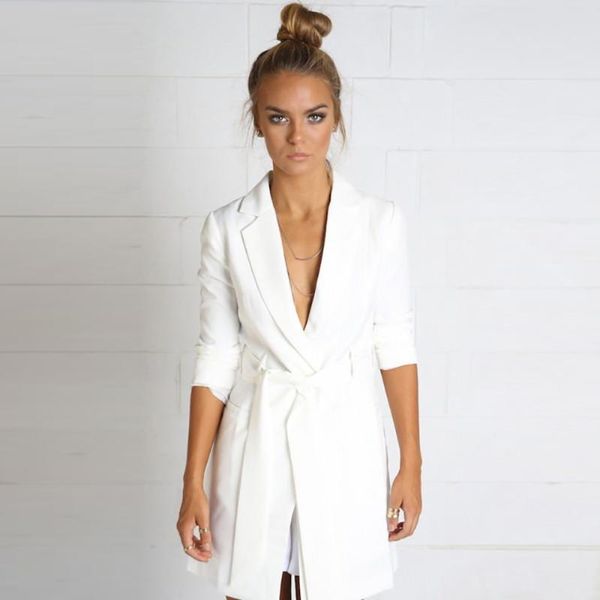 

women's suits & blazers suit-dress suit loose coat, White;black