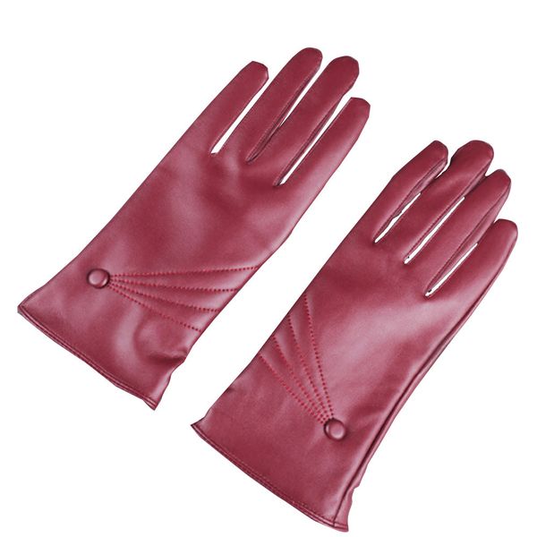 

fashion-luxurious women girl gloves winter warm pu leather full finger touching screen super warm gloves cashmere 2018, Blue;gray