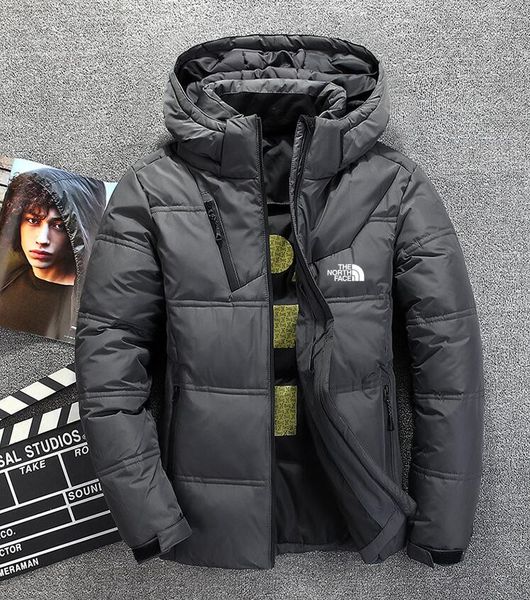 

New the north winter de igner men down jacket parka warm goo e down coat oft hell hat thicken outdoor doudoune face male bomber jacket, Black;brown