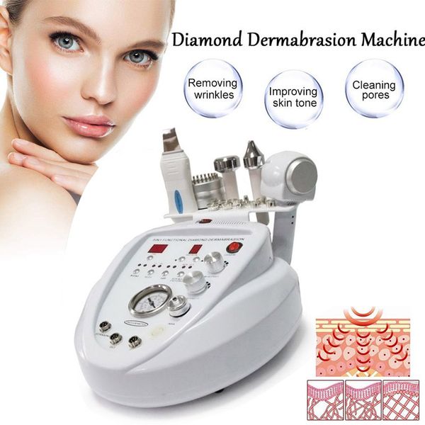 

5 in1 diamond microdermabrasion dermabrasion peel peeling machine pn skin scrubber ultrasound facial beauty machine, Black;white