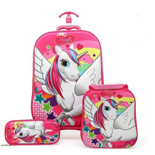 

2019 wheel trolley luggage boys girls children backpack childrens school backpack with school children's gift bag new