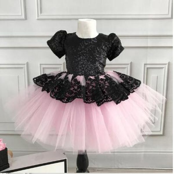 

new formal kid flower girl lace voile patchwork tutu dress princess bridesmaid party wedding pageant dress clothes 6m-6t, Red;yellow