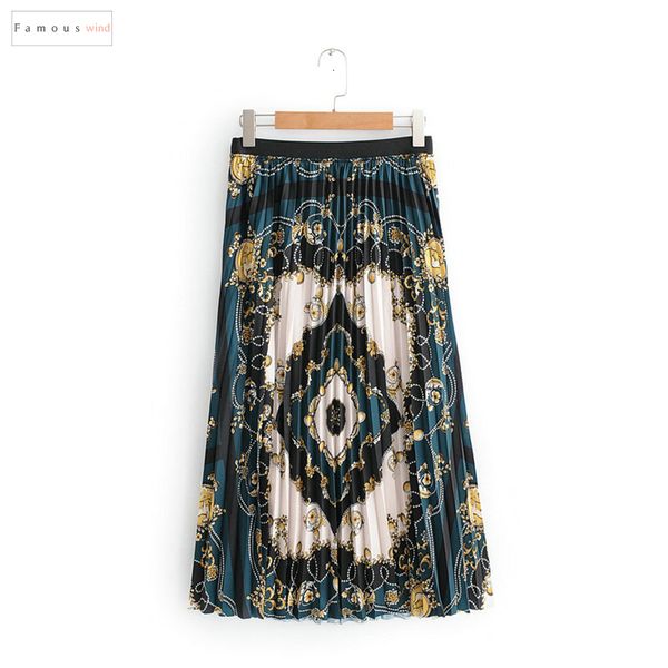 

women skirt qj11 flower s print skirts vintage new arrival lady female casual chic midi skirts faldas mujer, Black