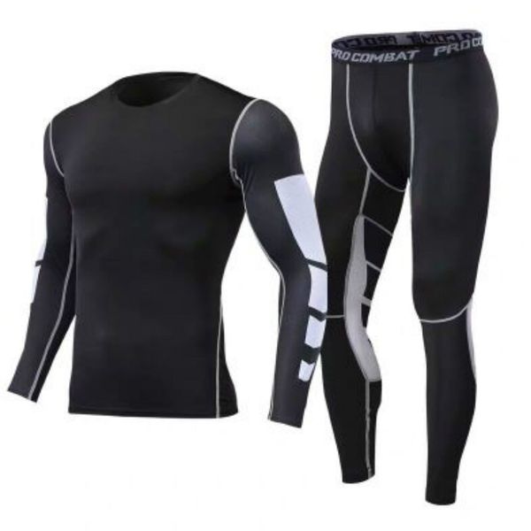 

mens active yoga suit fashiontwo-piece tights long-sleeve exercise training sweatpants quick-drying trendy tracksuits active new clothes