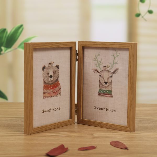 

book type vintage p frame, wooden deskfamily picture frame for 6/7 inch p, home decor accessories baby p holder