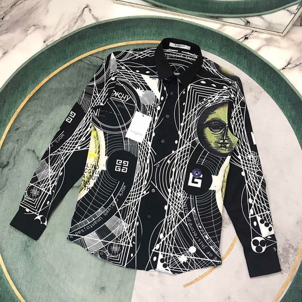 

20ss new luxurious brand gvc fashion clocks print shirt designer breathable long sleeve tshirts men women blouses outdoor streetwear tshirt, White