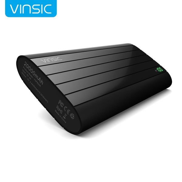 

vinsic black 20000mah power bank smart identification dual usb external battery charger for iphone x 8 8 plus samsung xiaomi htc