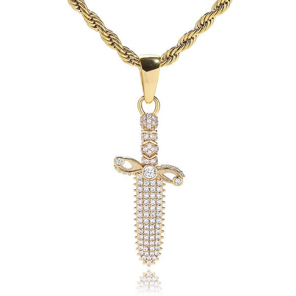 

925 sterling silver necklace iced out savage 21 knife pendant necklace mens hip hop bling jewelry gift