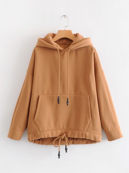 

hoodies women sweatshirt plain autumn winter long sleev baggy hoodie kangaroo pocket harajuku fashion pullover bat wing hoodie, Black