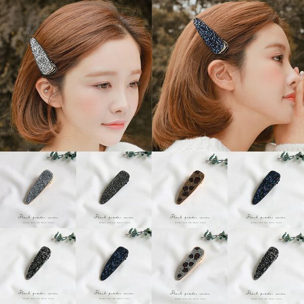 

2019 new style women trendy vintage print leopard hair clip hairband comb bobby pin barrette hairpin, Blue;gray
