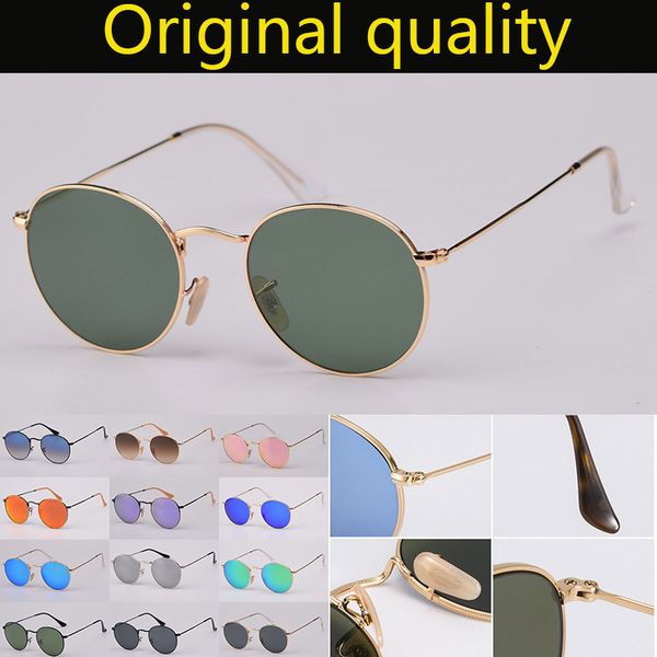 

fashion sunglasses brand 3447 ray round metal sun glasses with uv400 protection des lunettes de soleil for mens womens sun glasses, White;black