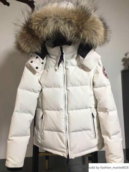 

Luxuriou canada women winter duck coat 100 large real wolf fur collar hooded jacket thick warm down parka
