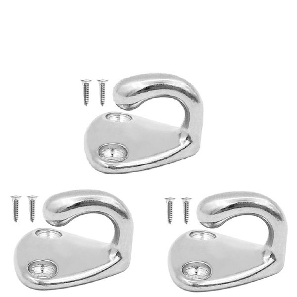 

3 pieces stainless steel coat / hat hooks wall mounted hanger for marine boat home
