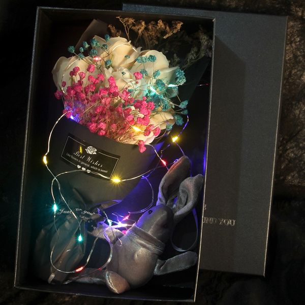 

valentine's day diy soap flower gift rose box bouquet wedding home festival gift