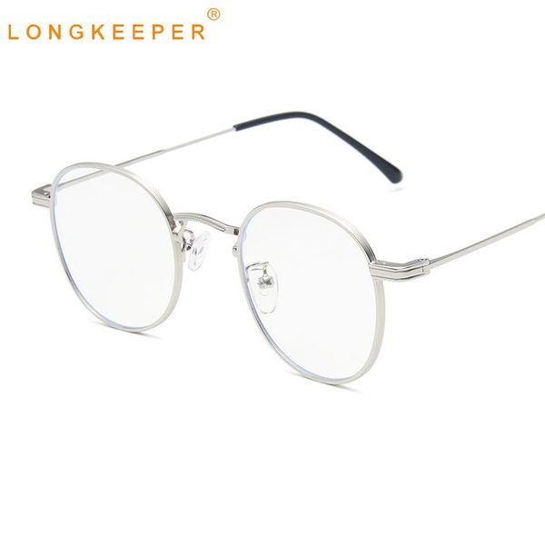 

longkeeper anti blue light glasses женщины мужчины старинные компьютерные очки женские металлические круглые очки оправа оптические очки, White;black