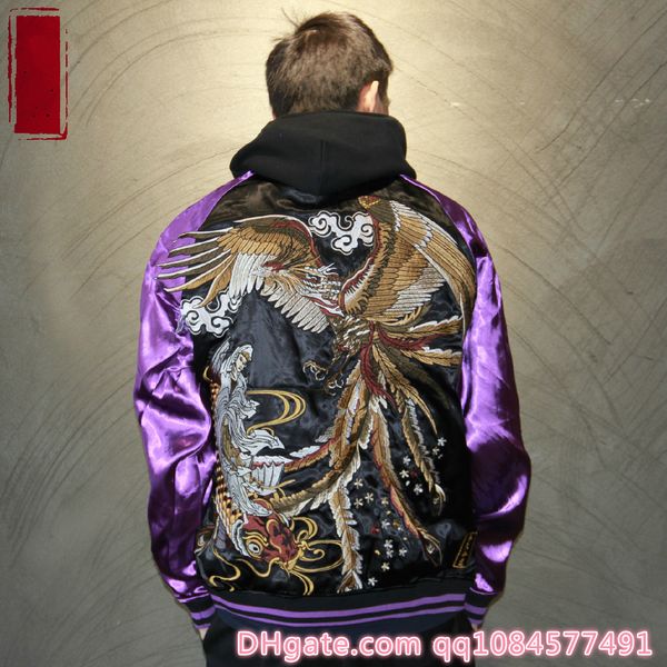 

brand fashion luxury designer carp head avalokitesvara cherry rosefinch embroidery mens winter jacket mens designer size m-3xl, Black;brown