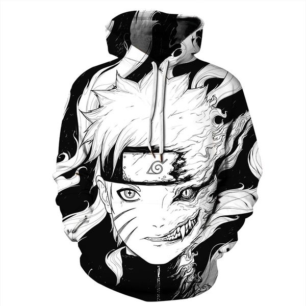 

anime naruto hoodie men women kid sweatshirt manga clothes streetwear, Black