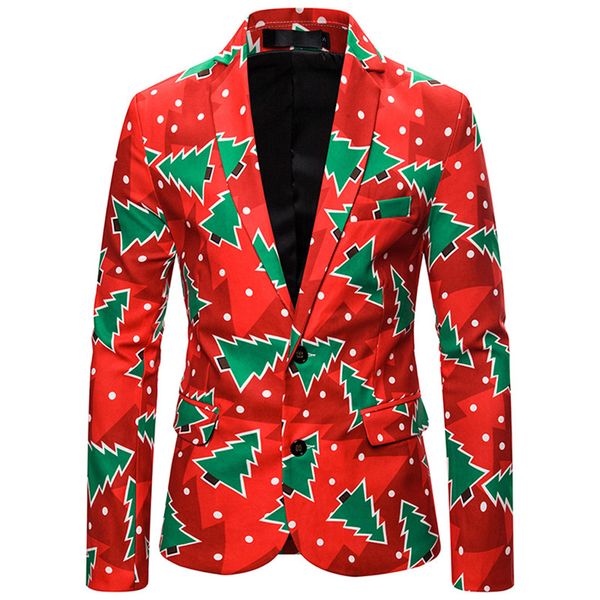

men's coats fashion casual print suit autumn and winter new fashion casual christmas printing long sleeve party streetwear, Black;brown