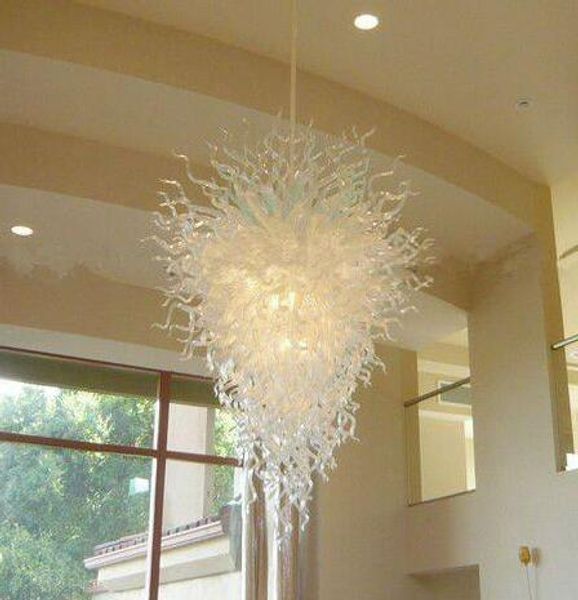 

элегантные большие белые выдувные люстры из стекла стиль модные светодиодные фонари и освещение art deco висячие подвесные светильники