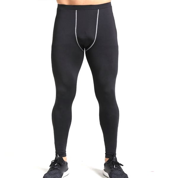 

men running compression pants tights fitness gym leggings sportswear sports long trousers training pants skinny leggins, Black;blue