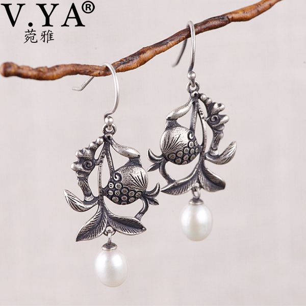 

v.ya s925 sterling silver vintage earring new design hollow dangle drop earrings charm jewelry for women earring