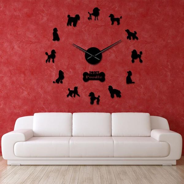 

diy sell well dog large acrylic mirror wall clock european oversized wall clock modern design clocks home decor